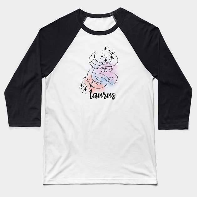 Taurus Zodiac Sign Baseball T-Shirt by swagmaven
